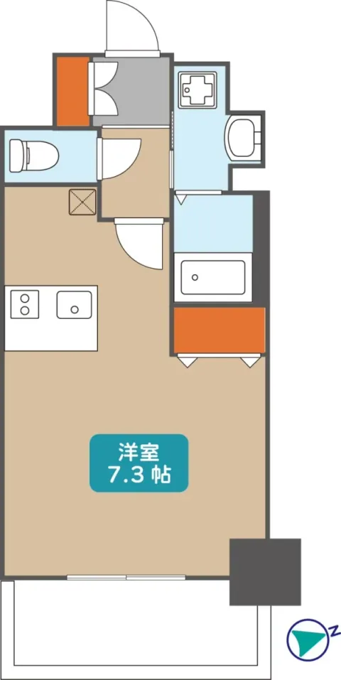 ワンルーム間取り図