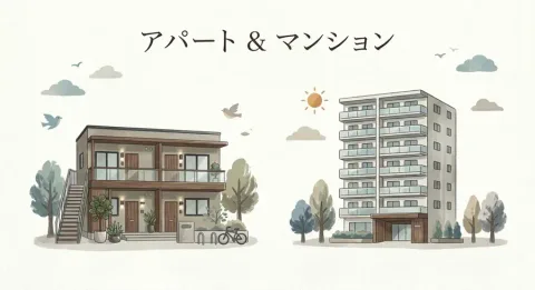 アパートとマンションの違いを解説するイメージ画像