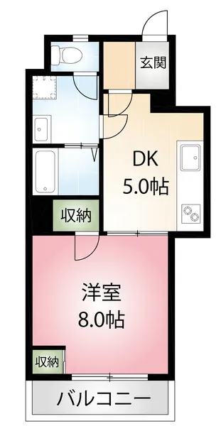 1DK間取図
