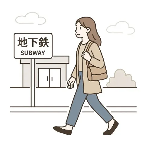 駅徒歩の分数と距離の関係を解説するイメージ