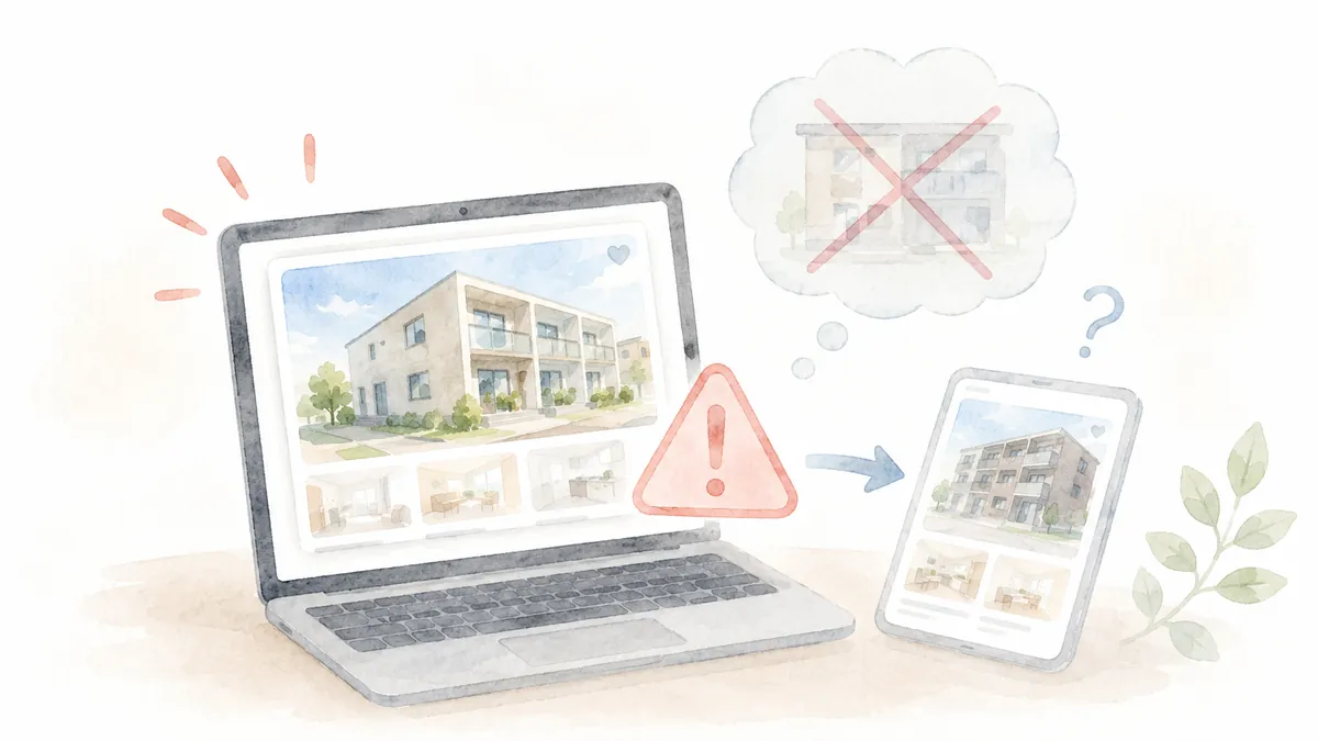 おとり物件が少ない不動産情報サイトを比較するイメージ