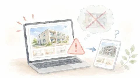 おとり物件が少ない不動産情報サイトを比較するイメージ