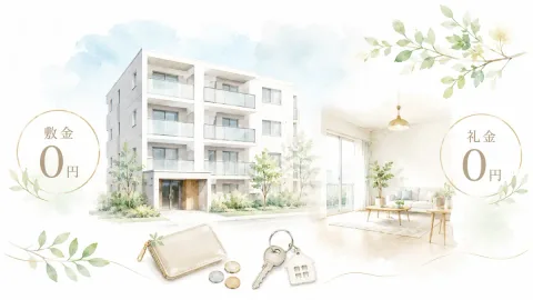 敷金・礼金なし物件のイメージ